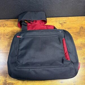 Belkin 17" Messenger Bag Black Red Nylon Laptop Case Padded Shoulder Strap